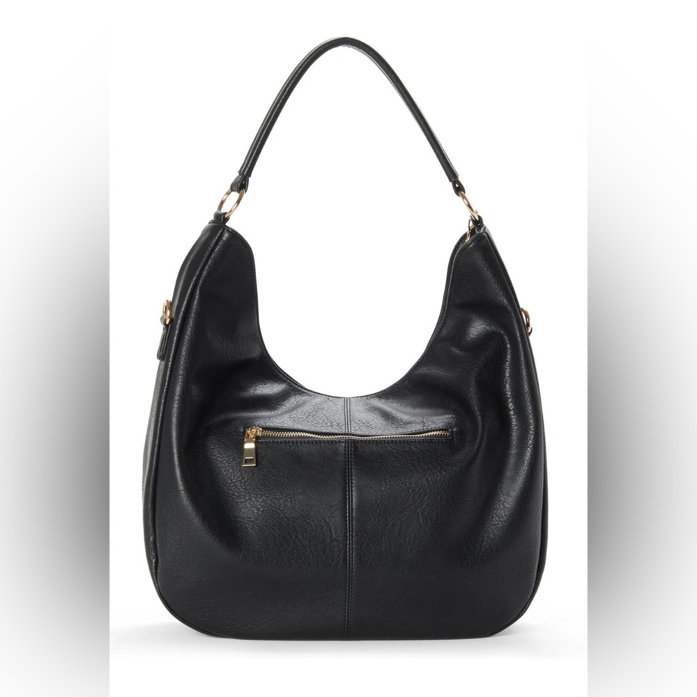 Elegant Black Leather Hobo Bag brand new